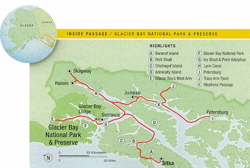 Interior Denali National Park / Inside Passage Glacier Bay National Park and Preserve Maps